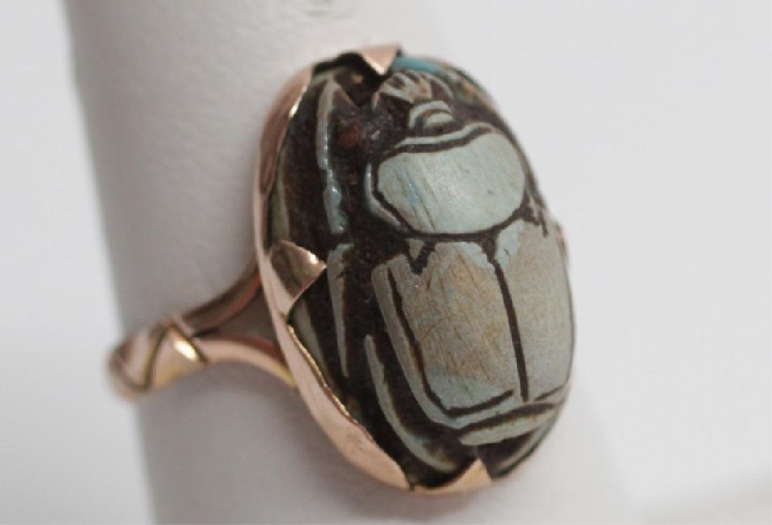 19th Century Egyptian Scarab Rose Gold Ring (1 of 10)