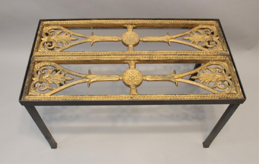 Antique Cast Iron Base Plexi Topped Coffee Table (1 of 5)