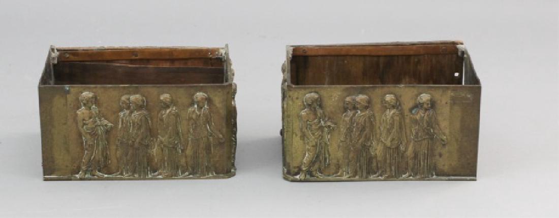 Pair of Bronze Wood-Lined Neo Classical Planters (1 of 6)