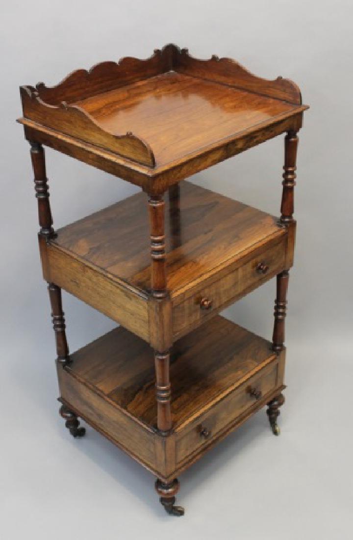 19th C English Walnut Victorian Etagere 3 Shelves (1 of 9)