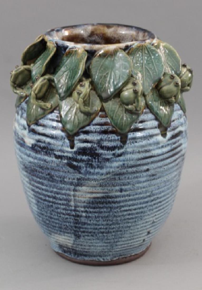 Contemporary Art Pottery Hand Majolica Frog Vase (1 of 7)