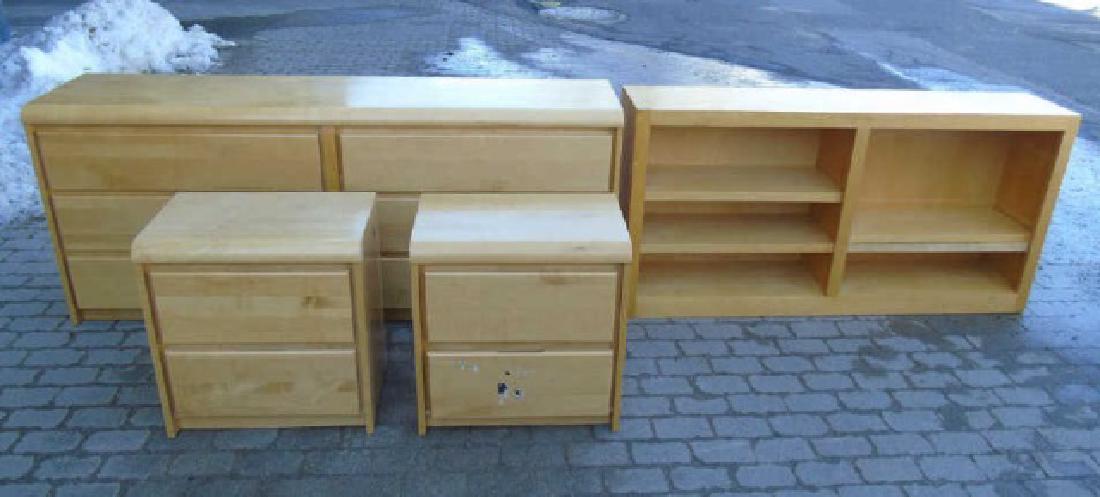 Mid-Century Modern 4-Piece Birch Wood Bedroom Set (1 of 7)