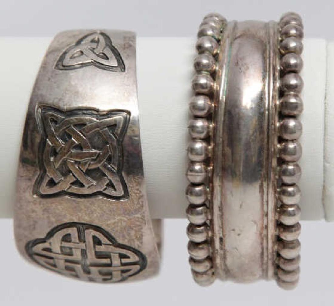 Two Signed Mexican Sterling Silver Cuff Bracelets (1 of 8)