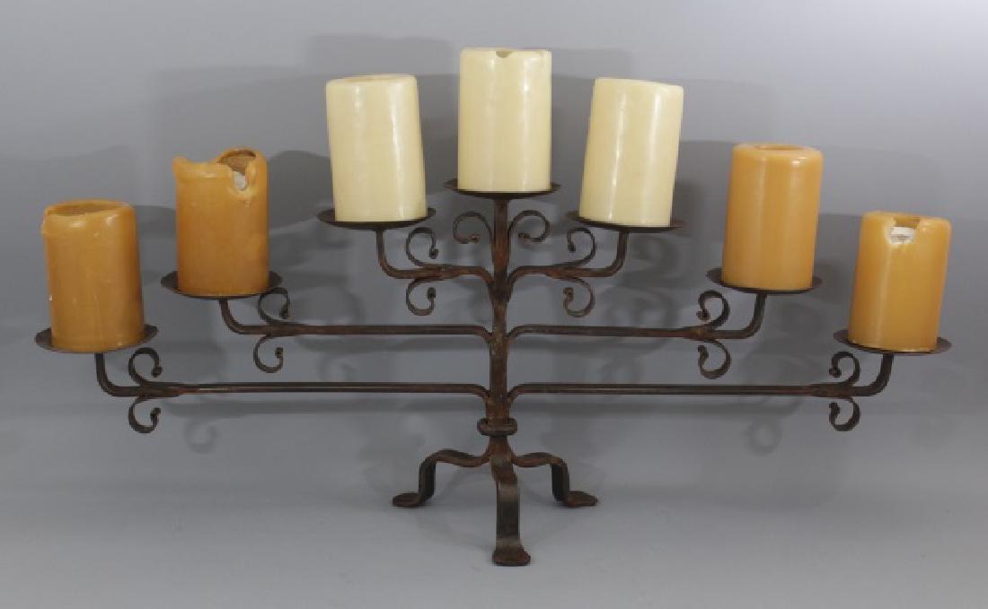 Contemporary Wrought Iron 7 Arm Candelabra (1 of 6)