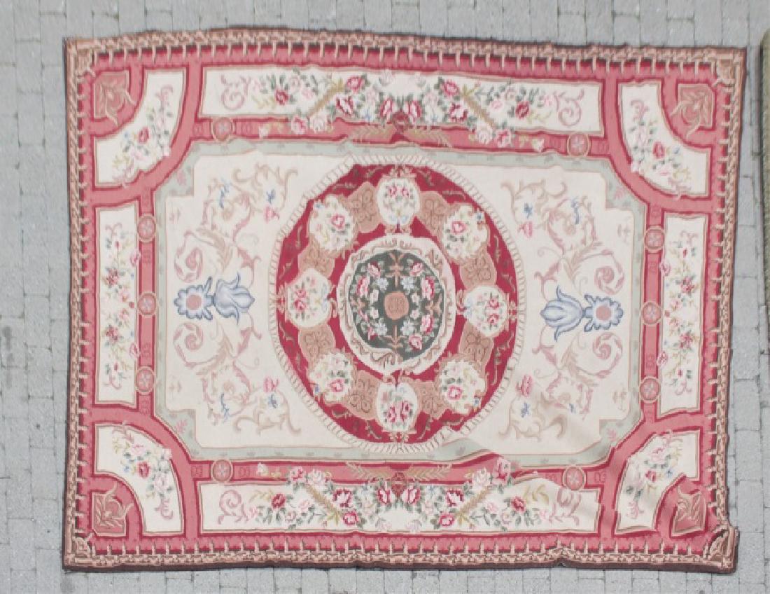 Vintage Aubusson Style Tapestry Rug in Pinks (1 of 5)