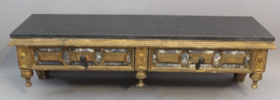 Antique Gilt Wall Mount Console Table Marble Top (1 of 4)