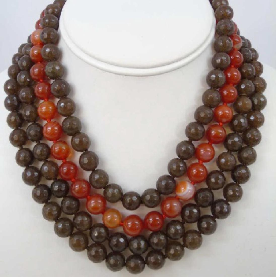 Group of Four Agate & Hardstone Necklace Strands (1 of 3)