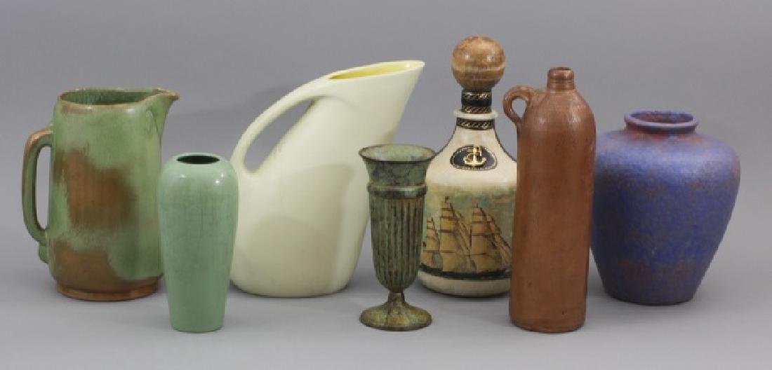 Pottery Collection of 7 Pieces Incl Vases, Pitcher (1 of 8)