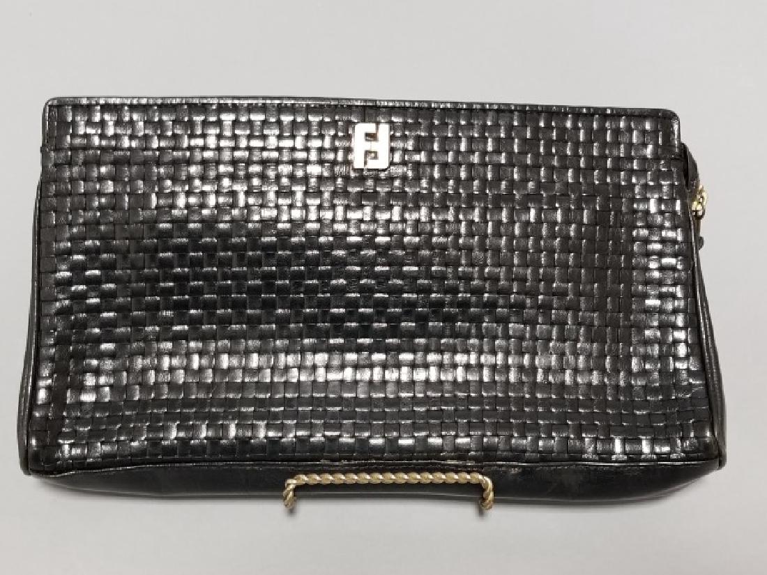 Vintage Fendi Black Leather Zipper Clutch Bag (1 of 6)