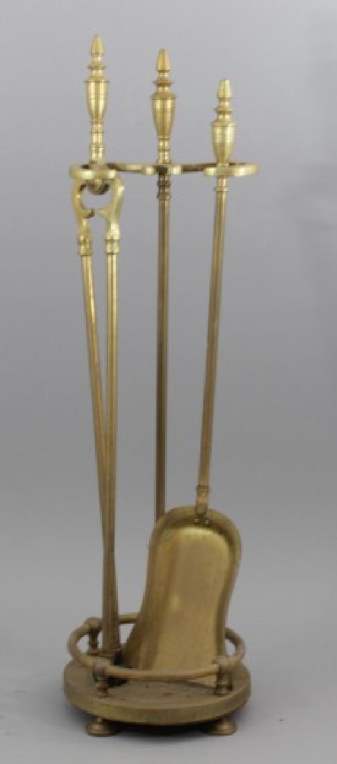 Bronze-Tone Fireplace Set with 2 Tools, Round Base (1 of 8)