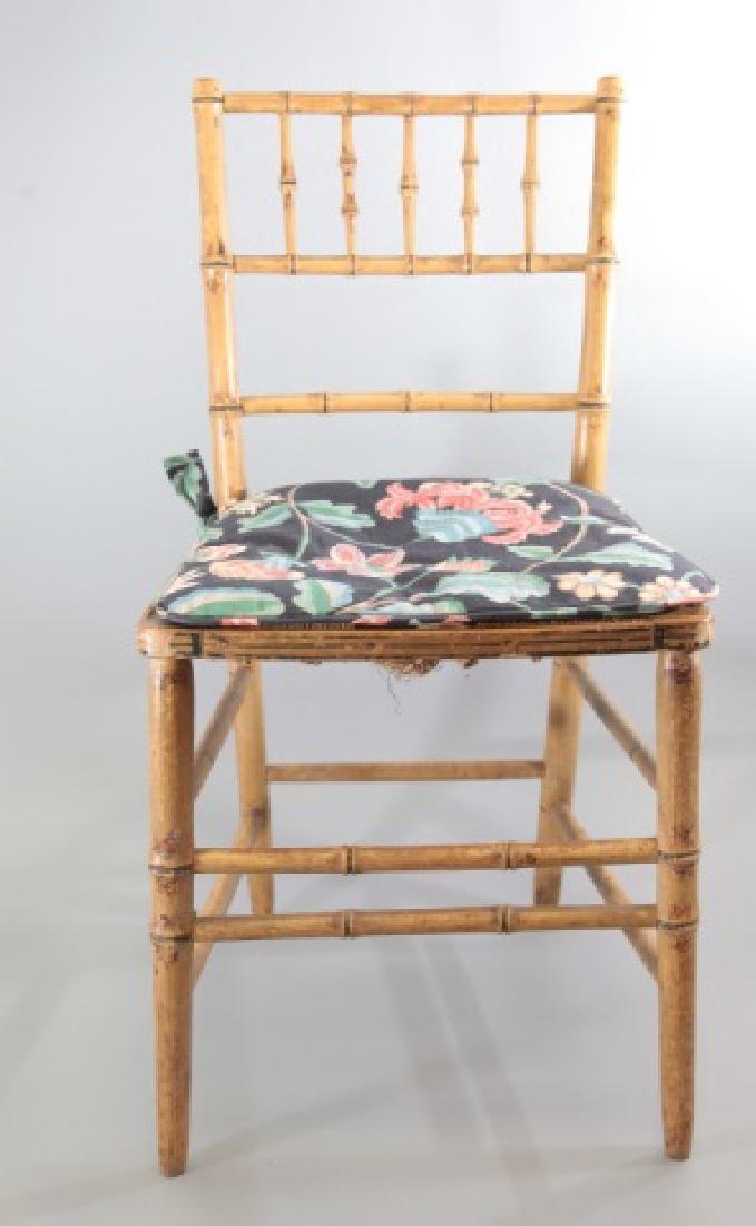 Vintage Bamboo Side Chair with Removable Cushion (1 of 7)