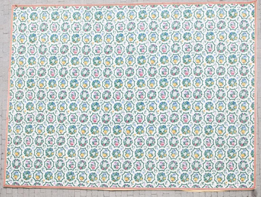 Large Multicolor Floral Rug with Braided Border (1 of 3)