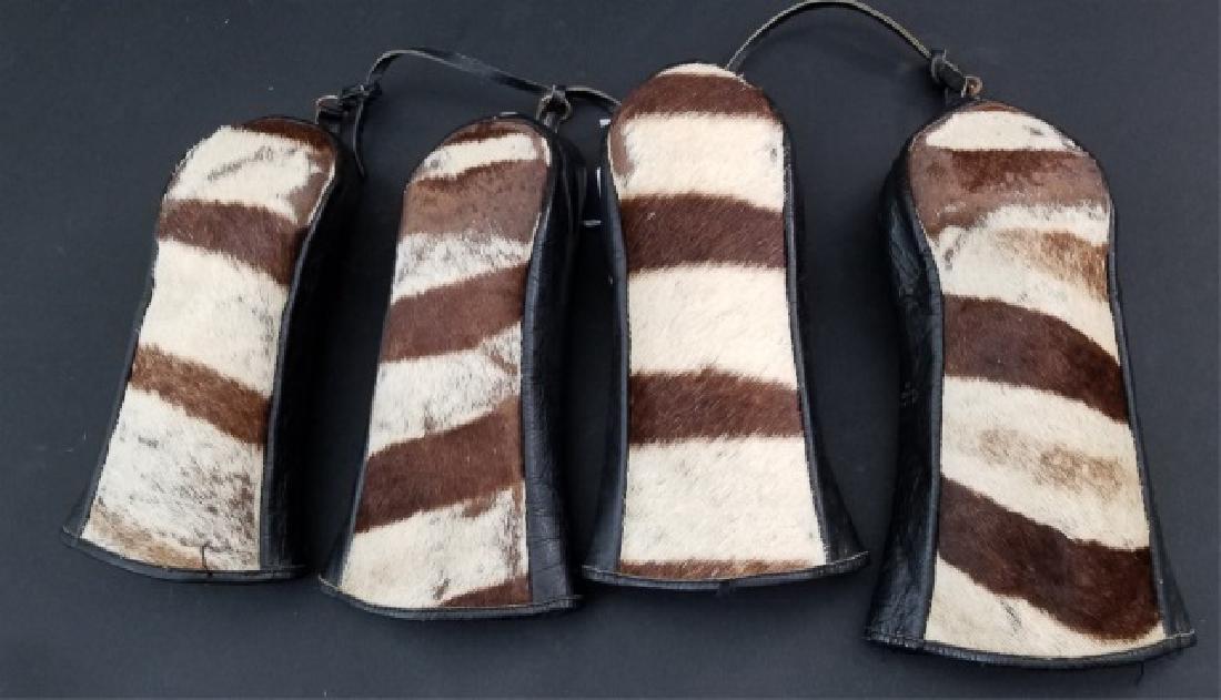 Vintage Set Zebra Hide & Leather Golf Club Covers (1 of 10)
