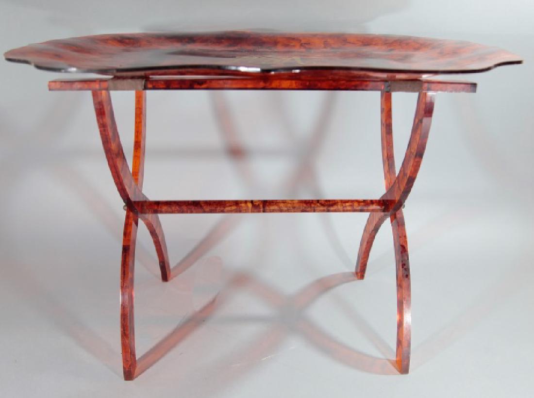 Faux Tortoise Shell Lucite Monogrammed Table (1 of 6)