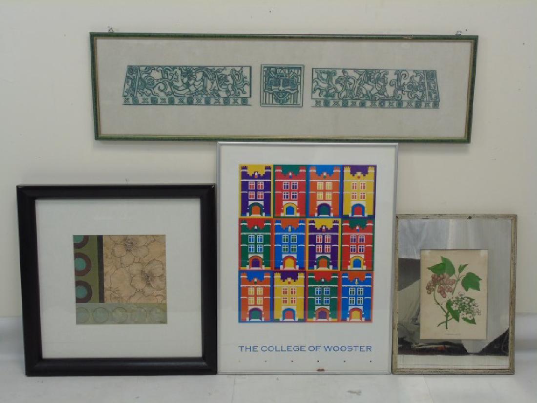 4 Framed Pieces Including Mirrored Botanical Print (1 of 8)