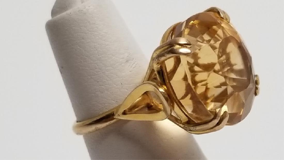 Estate 14k Yellow Gold Large Citrine Cocktail Ring (1 of 8)