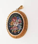 Antique Victorian 19th C 14kt Gold Micro Mosaic (1 of 5)
