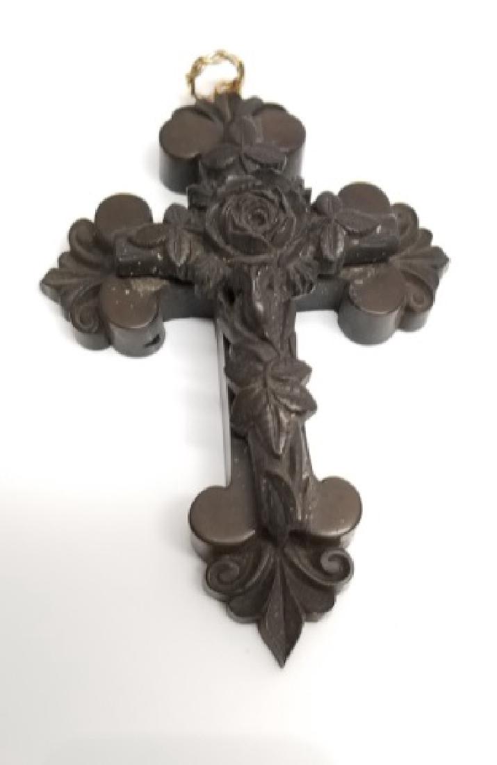Large Antique 19th C Victorian Gutta Percha Cross (1 of 4)