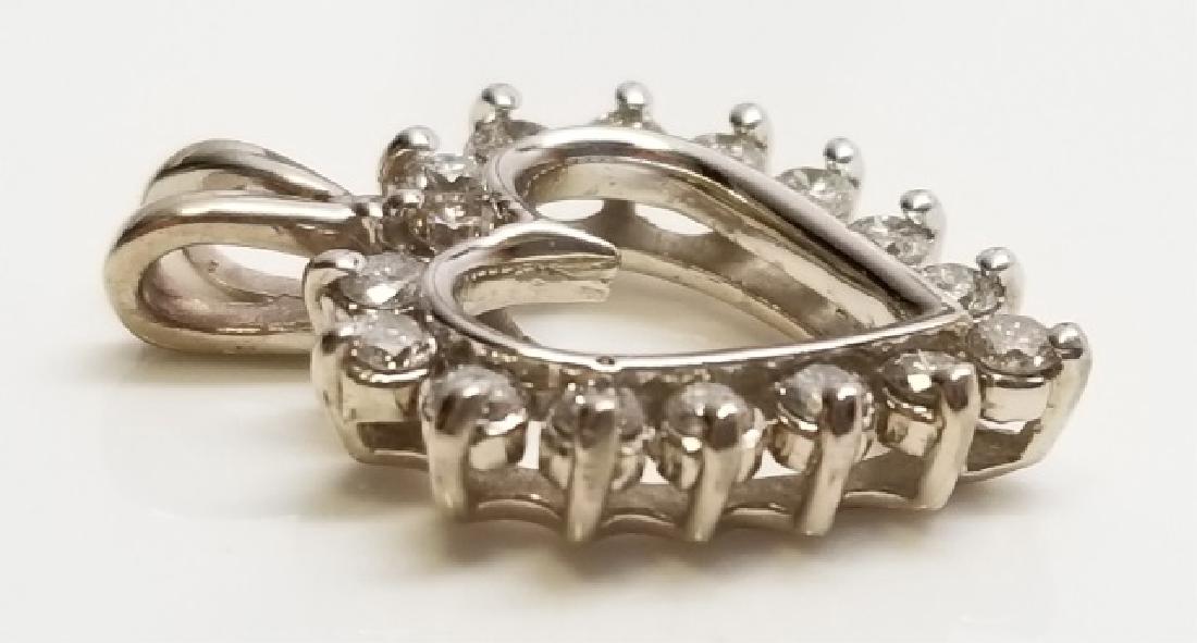 Estate 14k Gold & Diamond Heart Necklace Pendant (1 of 6)