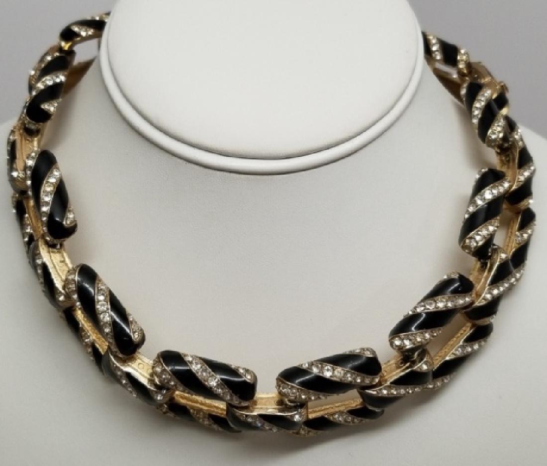 Vintage Ciner Rhinestone Enamel Art Deco Necklace (1 of 6)