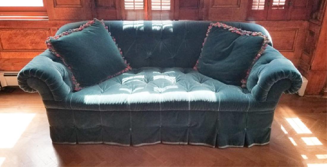 Custom Contemporary Velvet Chesterfield Style Sofa (1 of 9)