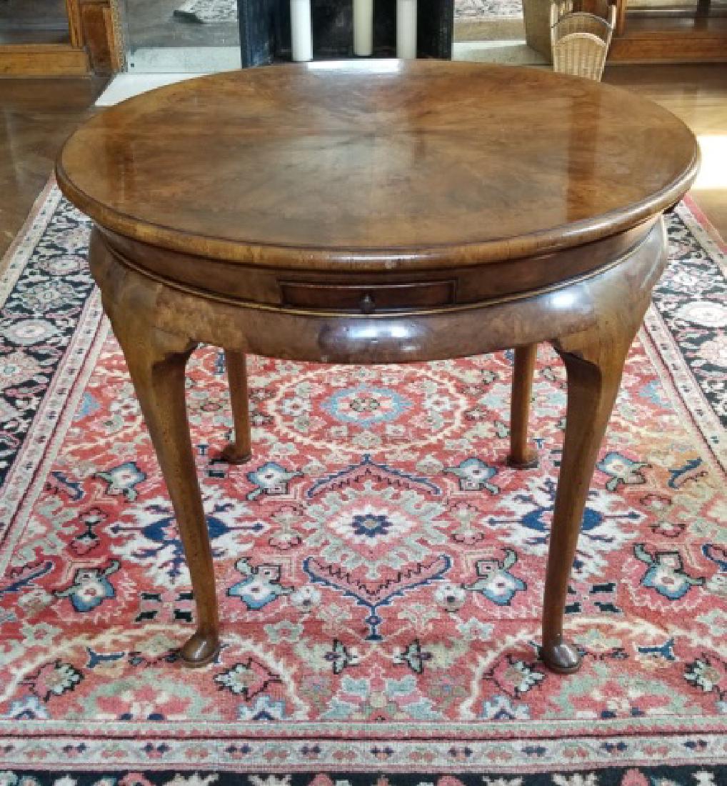 Antique English Queen Anne Style Round End Table (1 of 8)
