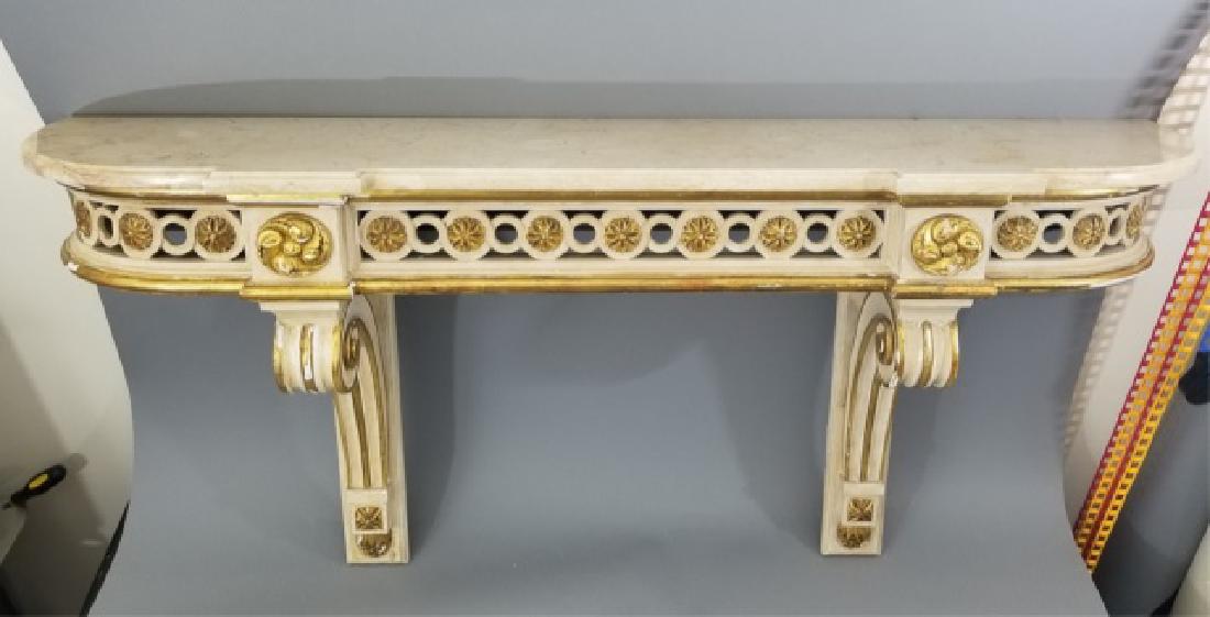 French Style Carved Gilt Decorated Marble Console (1 of 7)