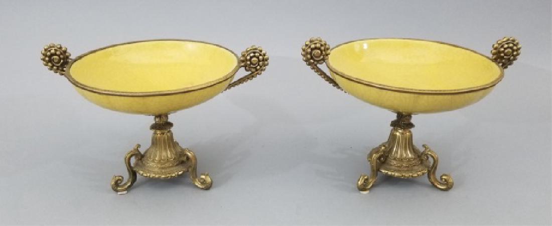 Pair Ormolu & Crackleware Compotes / Urns (1 of 8)