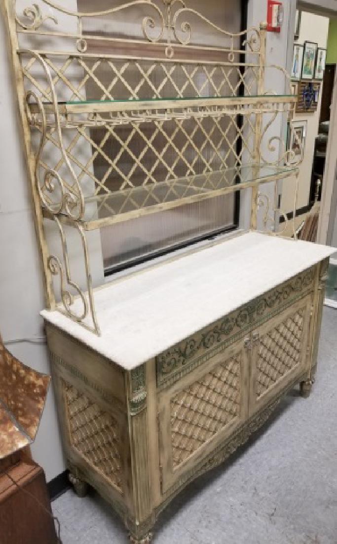 Contemporary Wrought Iron & Limestone Hutch (1 of 10)