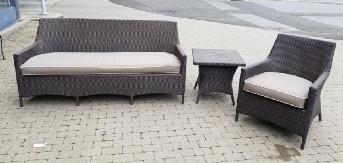 Frontgate Outdoor Patio Garden Sofa, Table & Chair (1 of 9)