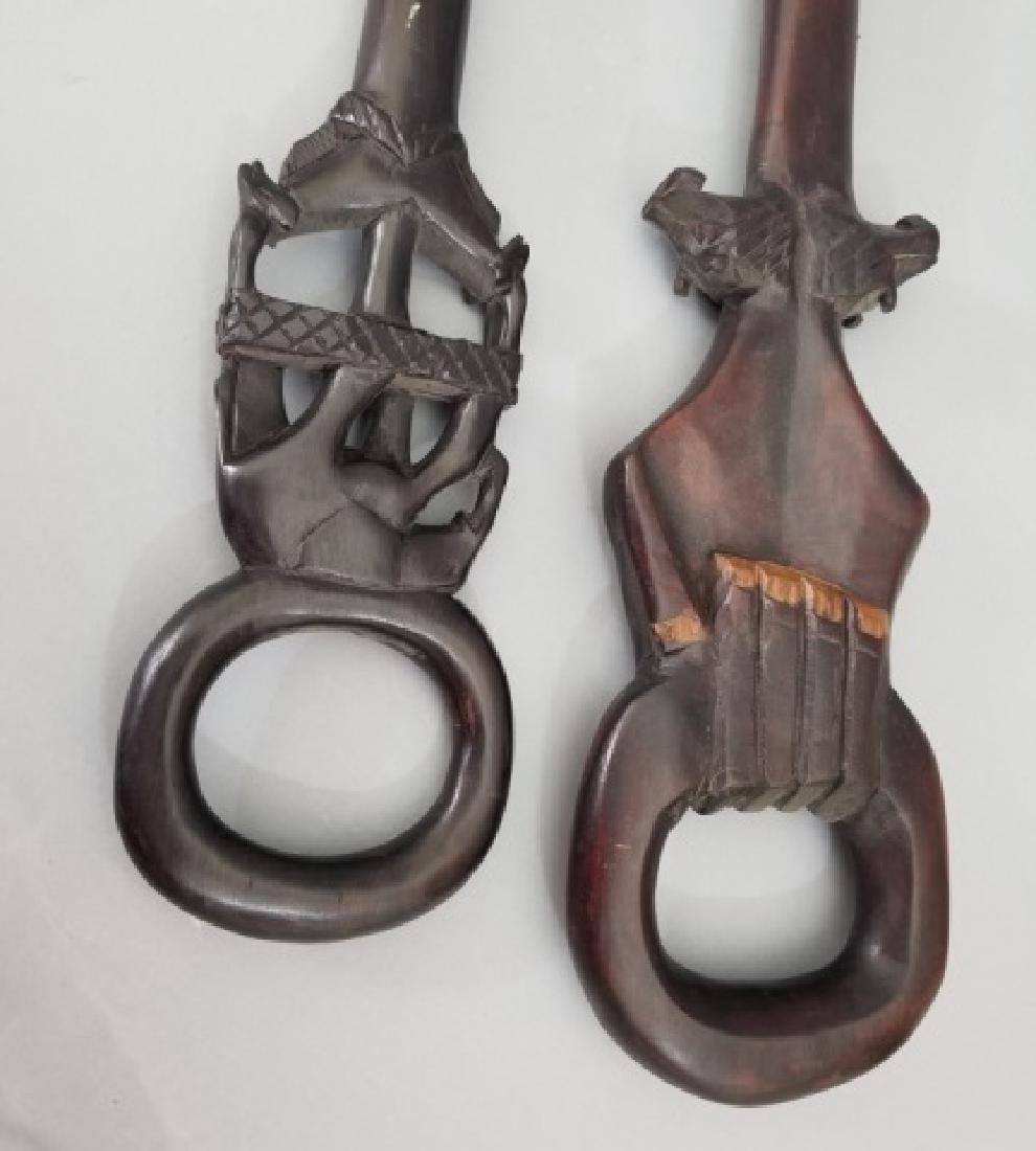 Pair of Carved Wood African Walking Sticks (1 of 8)