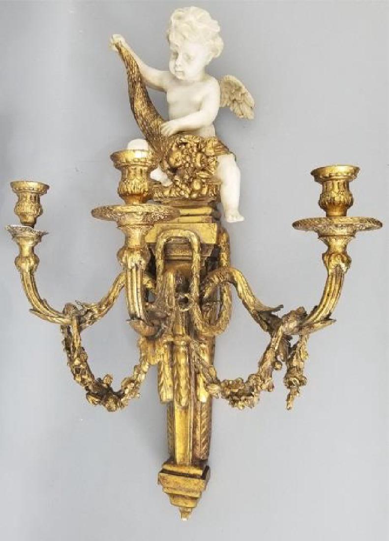 Bronze Wood & Plaster Cast Candle Wall Sconce (1 of 5)