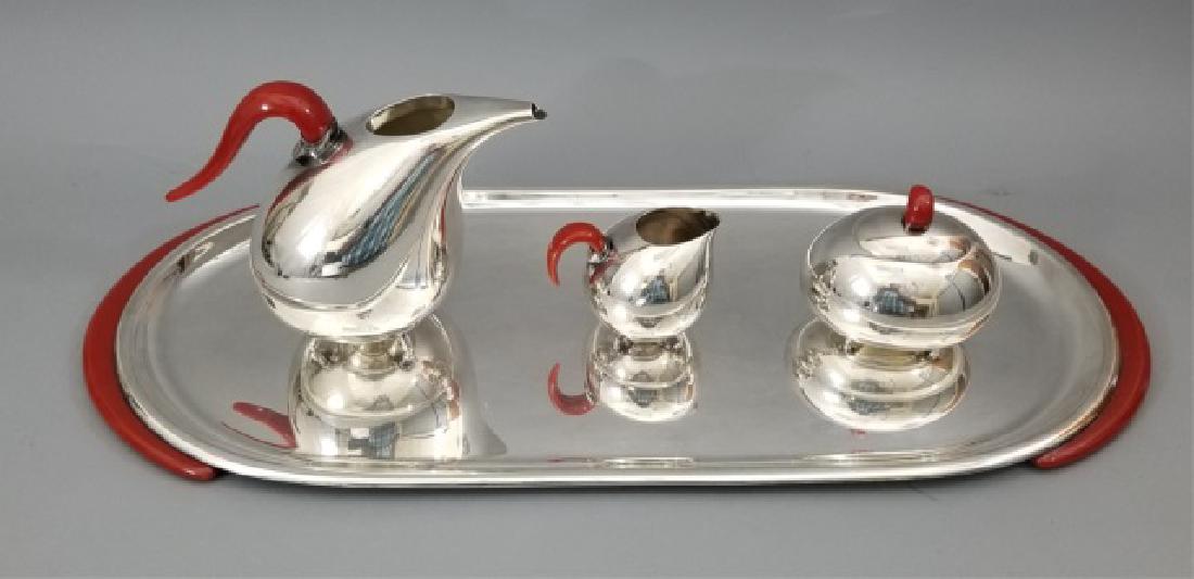 Pomellato Retro Sterling Silver Tea Set & Tray (1 of 10)