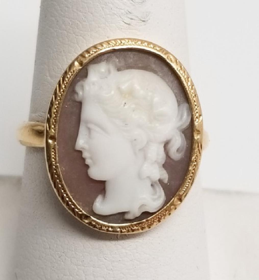 Antique 19th C Victorian 14kt Gold Cameo Ring (1 of 7)