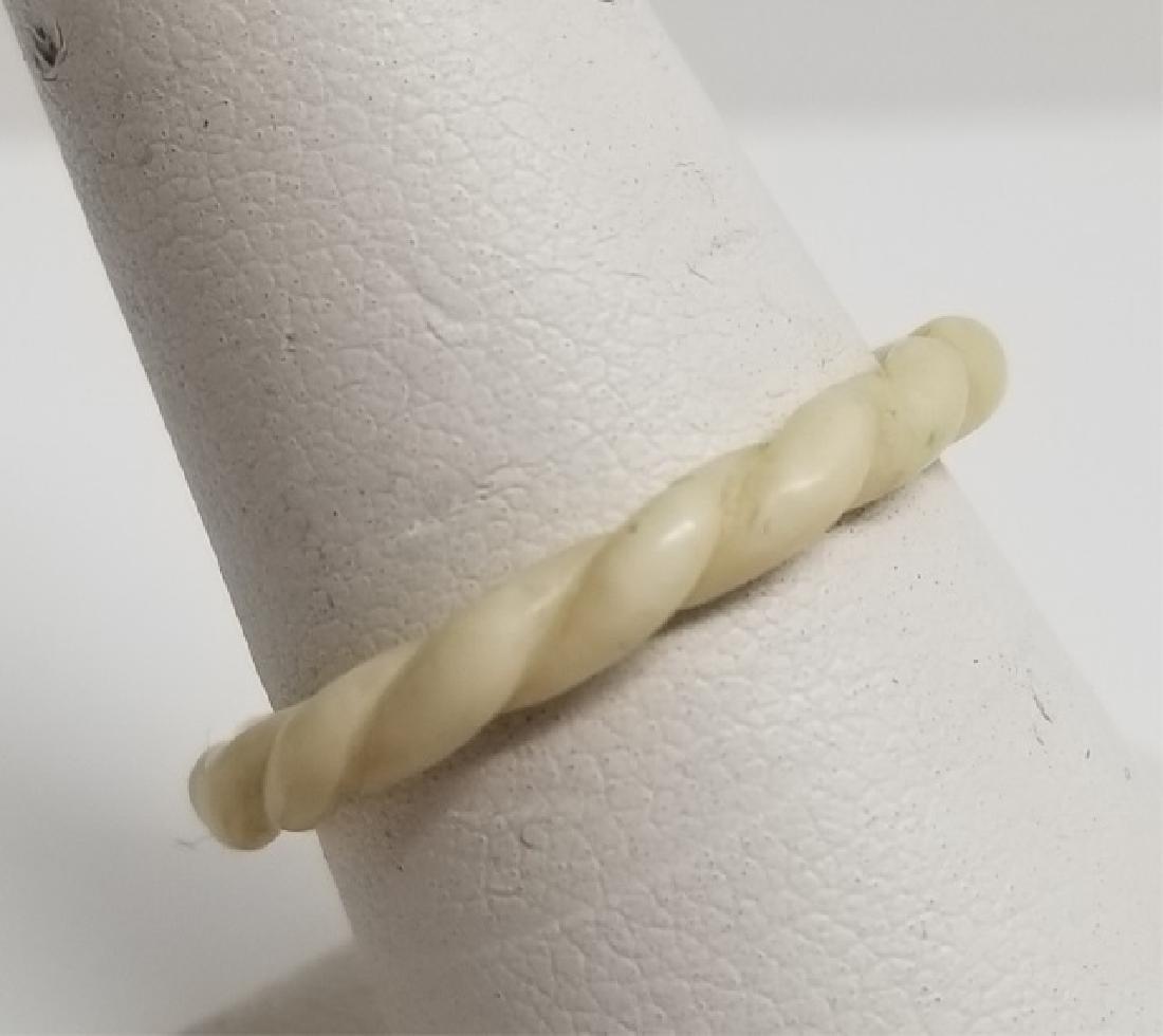 Estate Antique Hand Carved Bone Rope Twist Ring: Estate Antique Hand Carved Bone Rope Twist Design Ring. Ring size 7.5