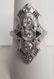 Estate Antique 14kt Art Deco Diamond Sapphire Ring