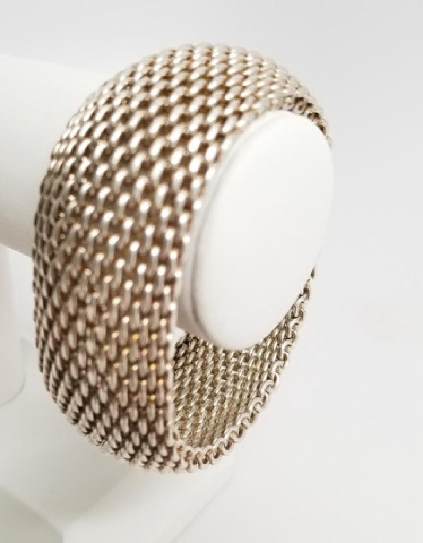 Vintage Tiffany & Co Mesh Sterling Bangle Bracelet (1 of 6)