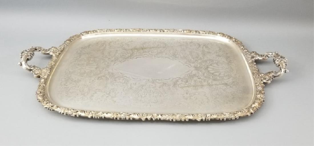 Antique Silver Plate French Rococo Serving Tray (1 of 10)