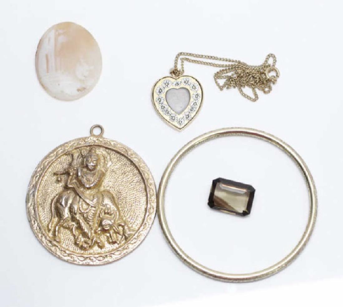 Estate Gold Vermeil Sterling Jewelry Cameo & Topaz (1 of 10)