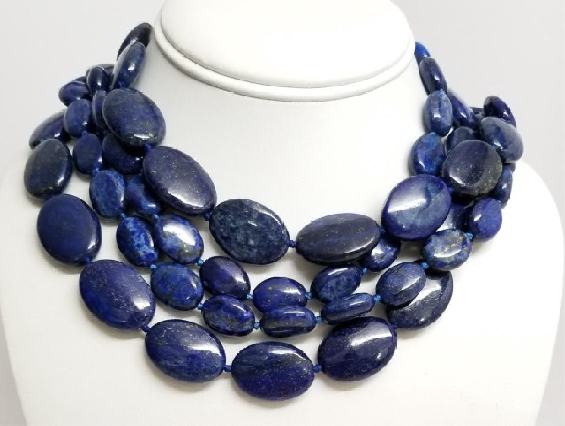 Four Contemporary Carved Lapis Lazuli Necklaces (1 of 8)