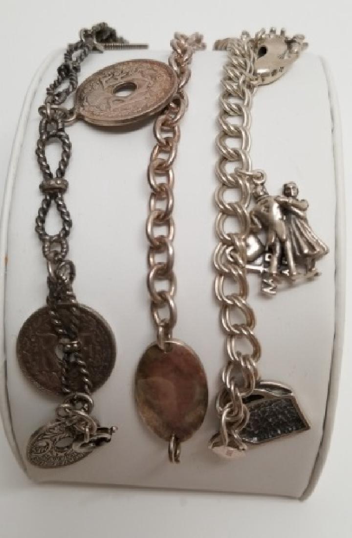 3 Vintage Sterling Silver Charm & Coin Bracelets (1 of 10)