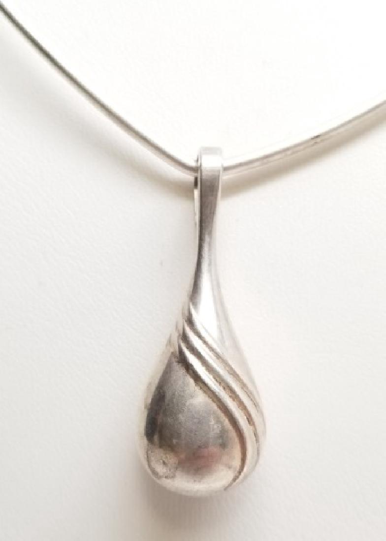 Sterling Silver Torque / Collar Necklace & Pendant (1 of 6)