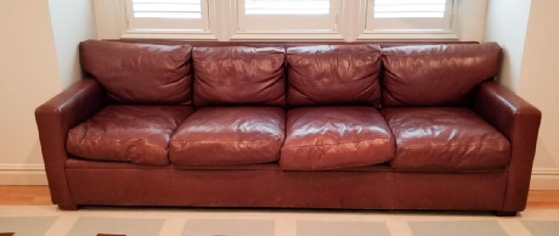 Contemporary Ralph Lauren Brown Leather Couch (1 of 7)