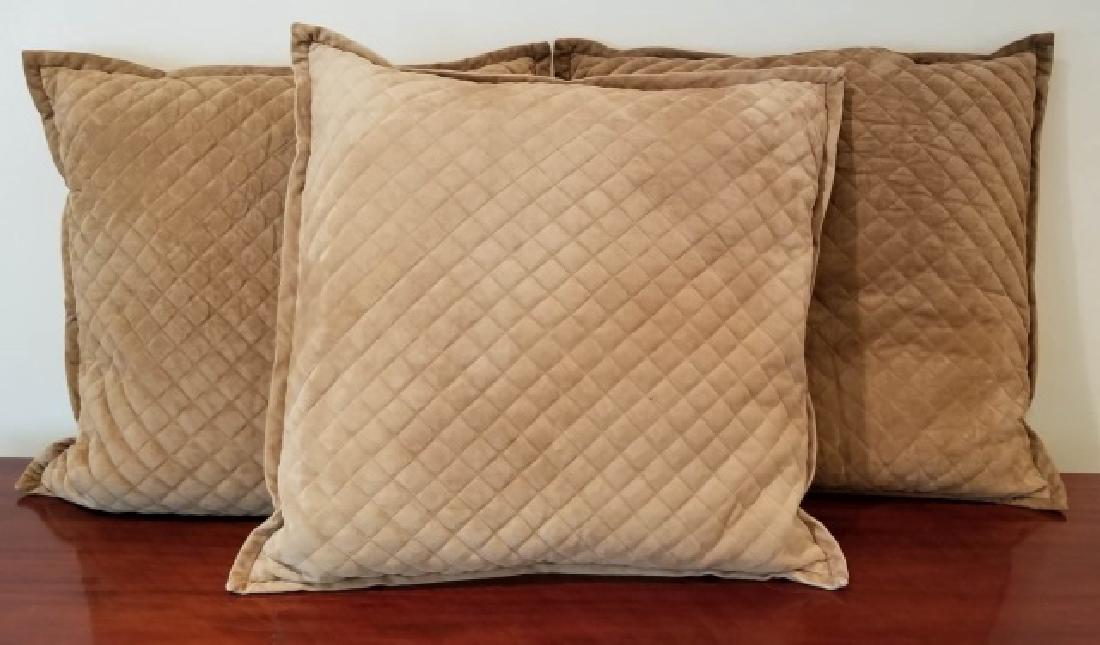 Three Ralph Lauren Quilted Suede Pillows (1 of 5)