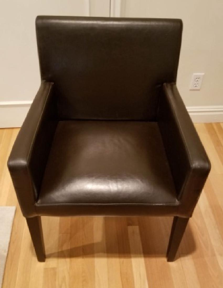 Contemporary Modern Black Leather Armchair (1 of 7)