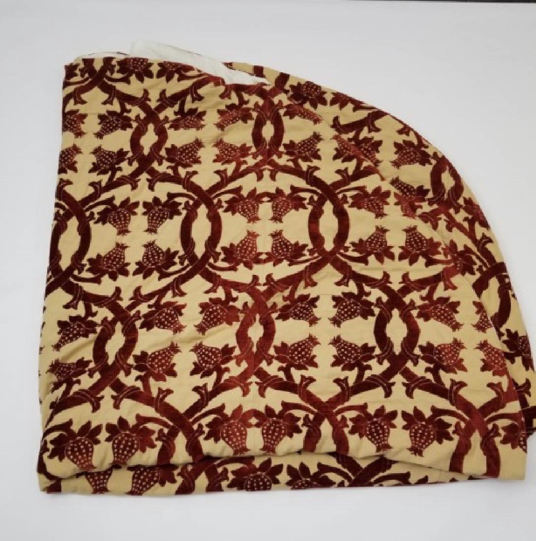 Strawberry Red & Taupe Large Round Table Cloth (1 of 4)