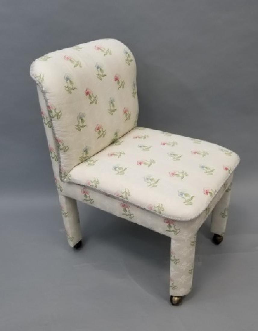 Contemporary Floral Upholstered Desk Chair (1 of 8)