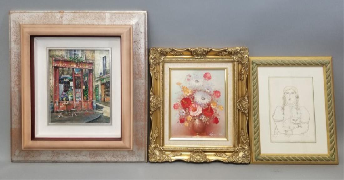 3 Well Framed Items of Art - 2 Paintings 1 Print (1 of 10)