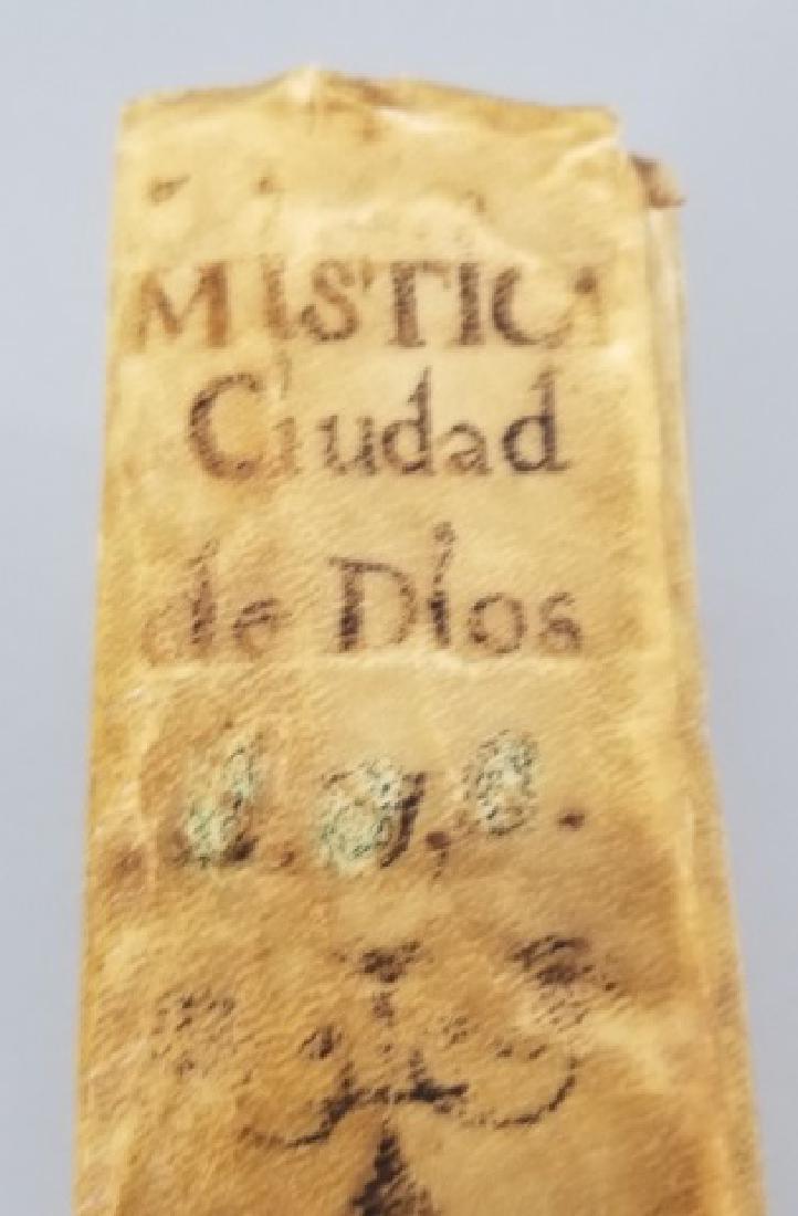 Antique Early 18th C Vellum Covered Spanish Book (1 of 9)