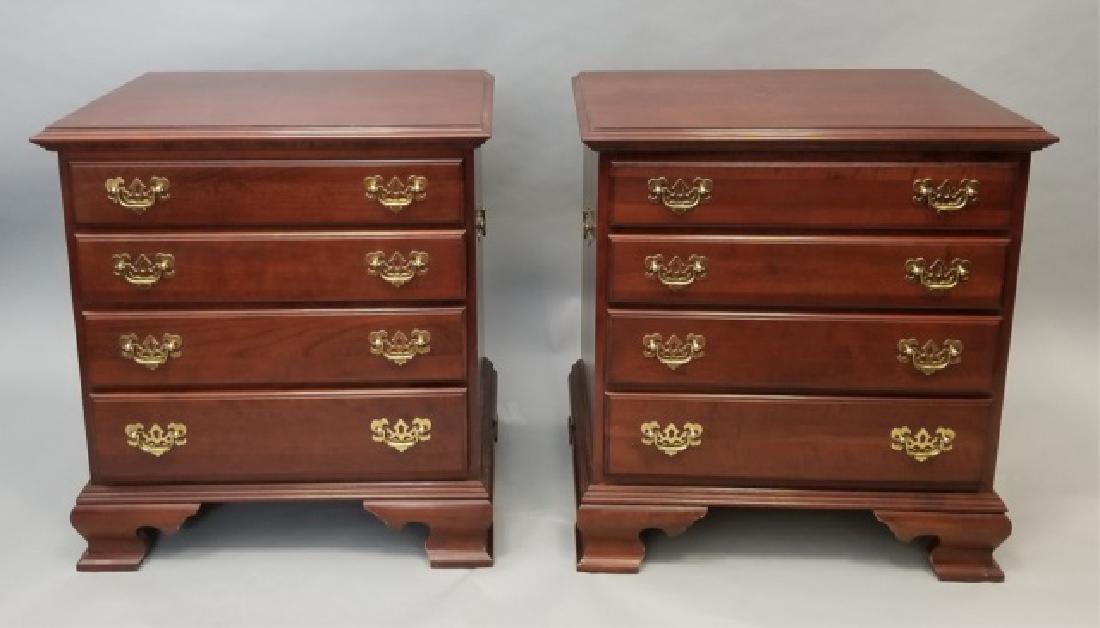 Pair Mahogany Chippendale Style End Table Chests (1 of 8)